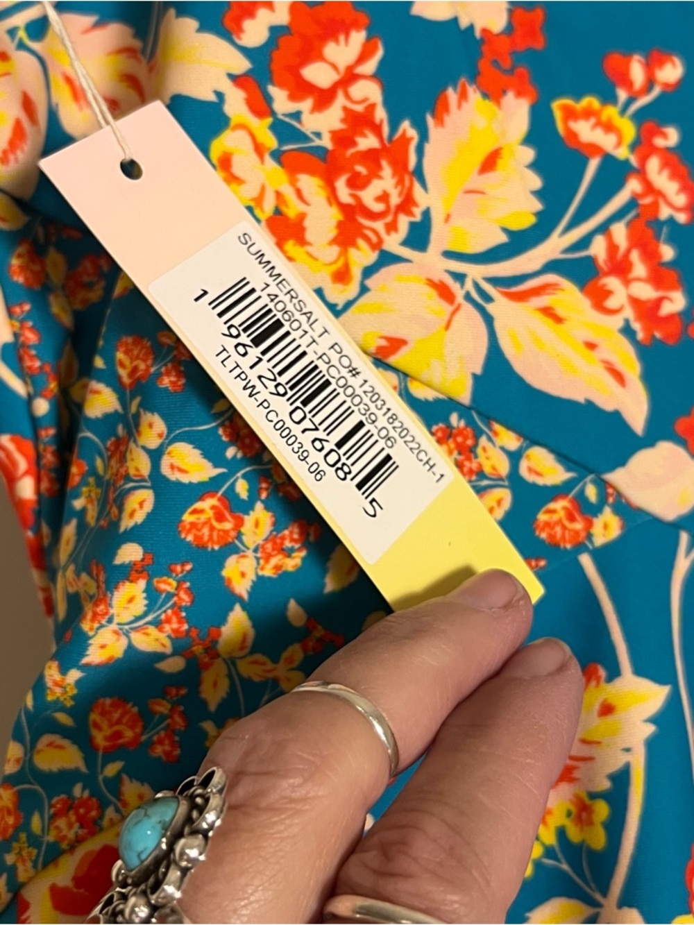 Summersalt x DVF The Perfect Wrap One Piece Swimsuit Floral Teal  NWT 2022 6LT - Picture 13 of 16